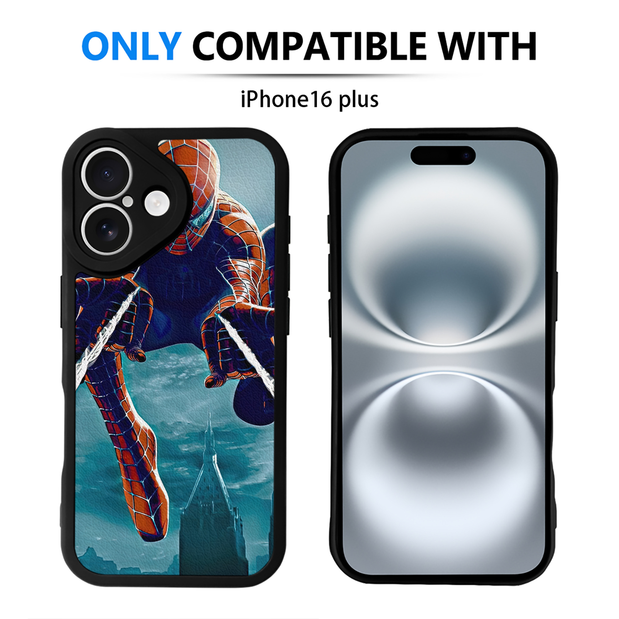 Spider Man スパイダーマン 【iPhone 16シリーズ対応】シリコンスマホケース（レザー調） 材質：シリコン